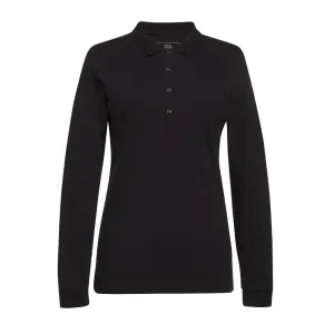 BA009-XL Brook Taverner Anna Womens Long Sleeve Polo Shirt Black Size XL