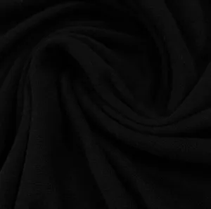 Black Organic Cotton/Spandex Rib Knit Fabric - 2x2