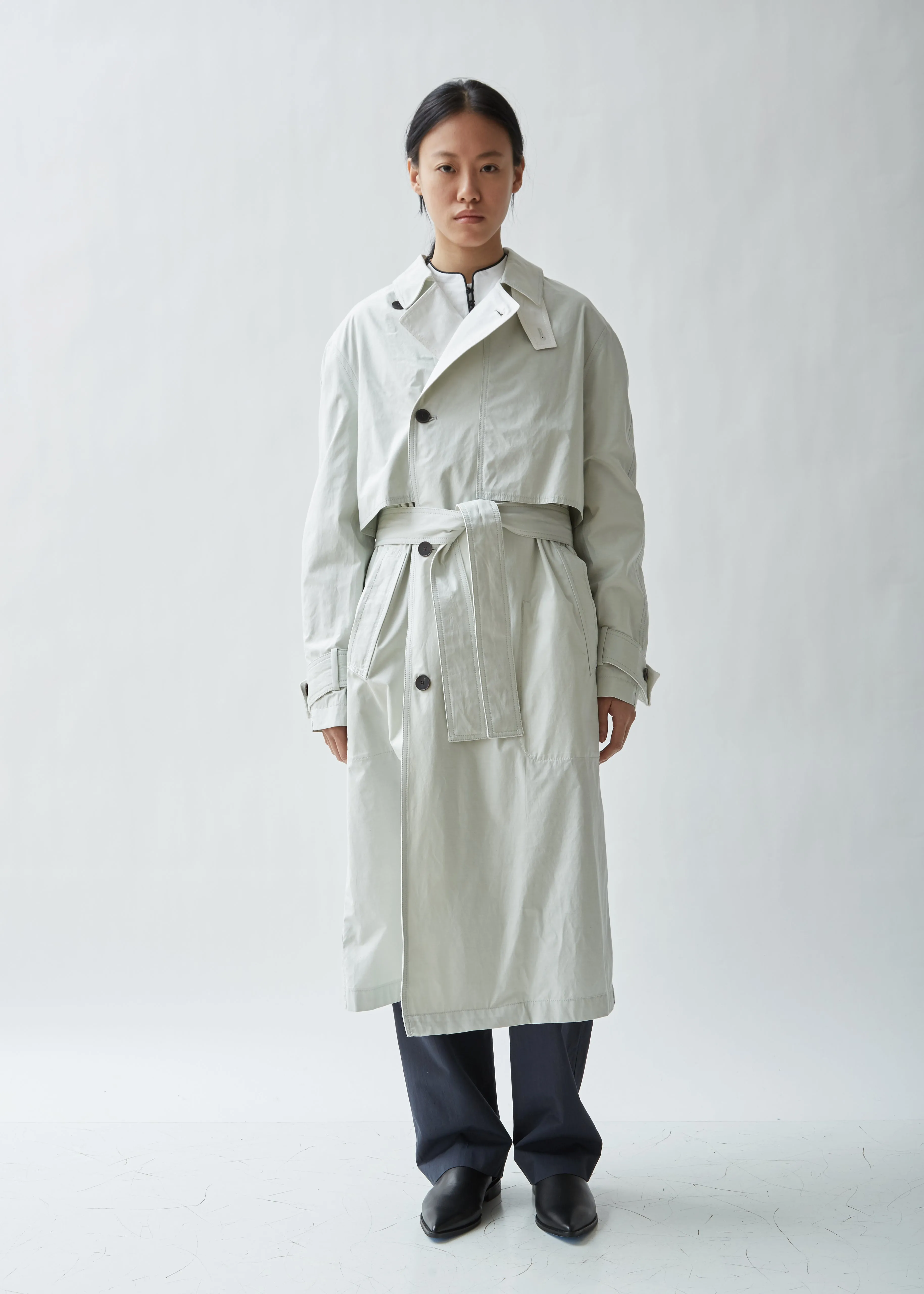 Chalk Canvas Trench Coat