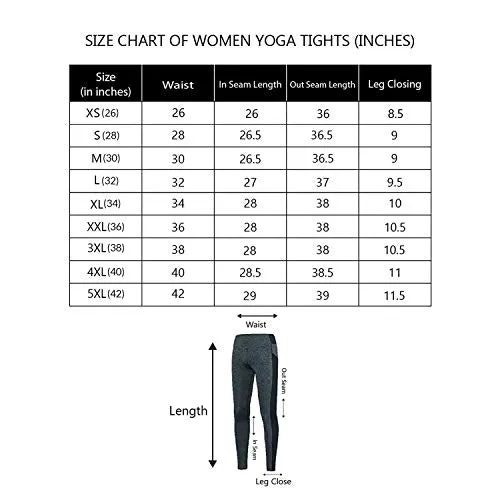 CHKOKKO Women Yoga Track Pants Stretchable Gym Legging Tights with Pocket Black L