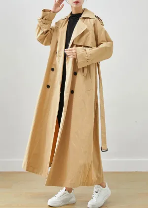 Classy Khaki Oversized Double Breast Cotton Trench Fall ML3255