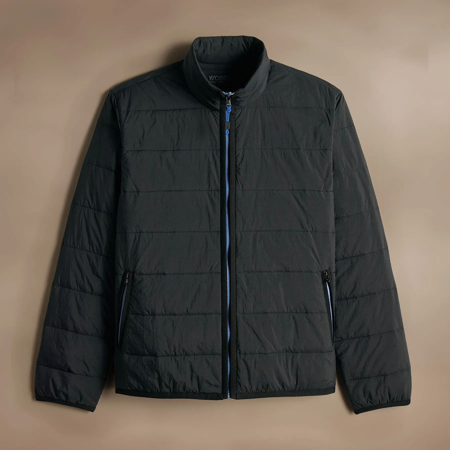 Contrast Zip Insulated Jacket - Black/Black/Blue