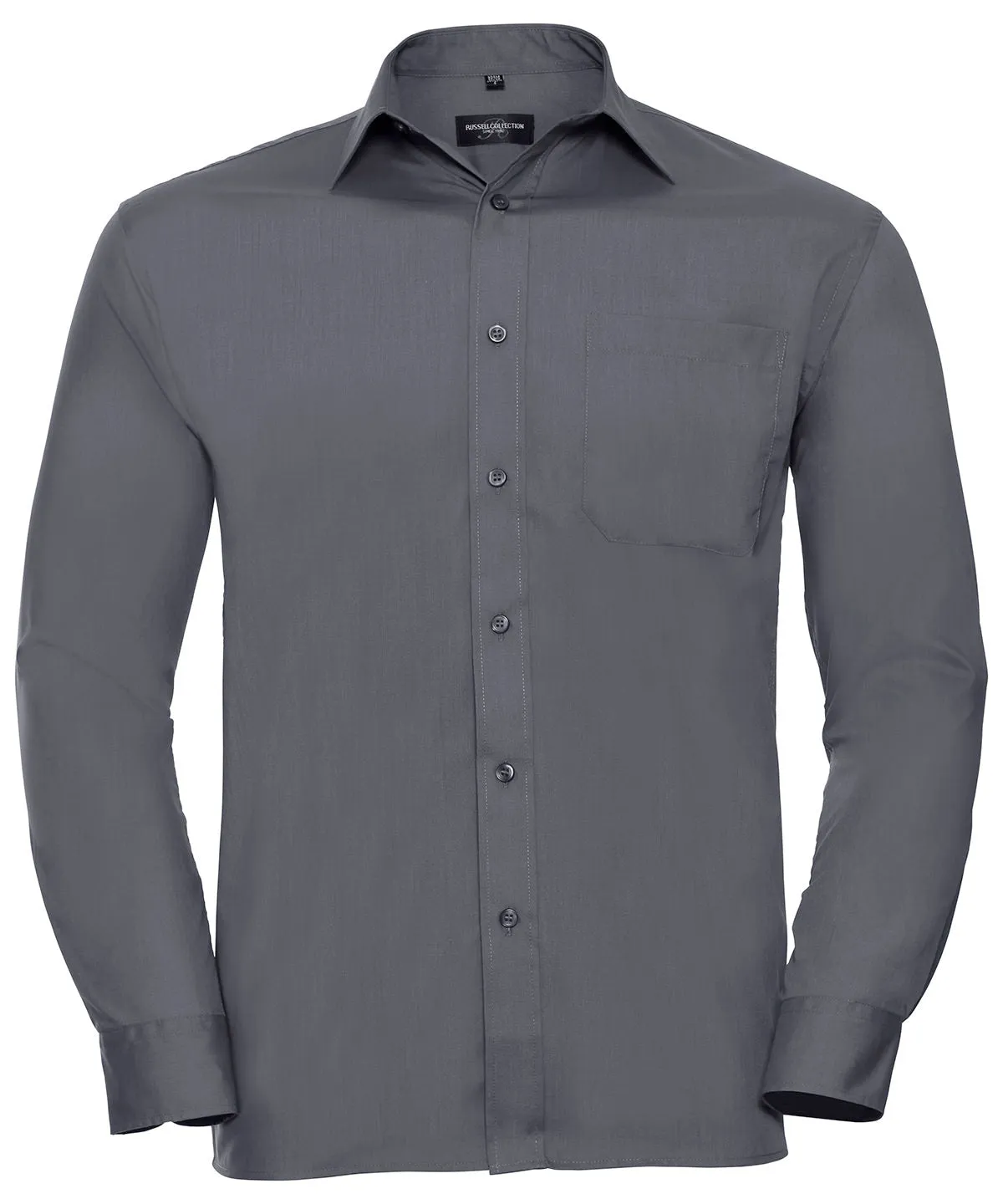 Convoy Grey - Long sleeve polycotton easycare poplin shirt