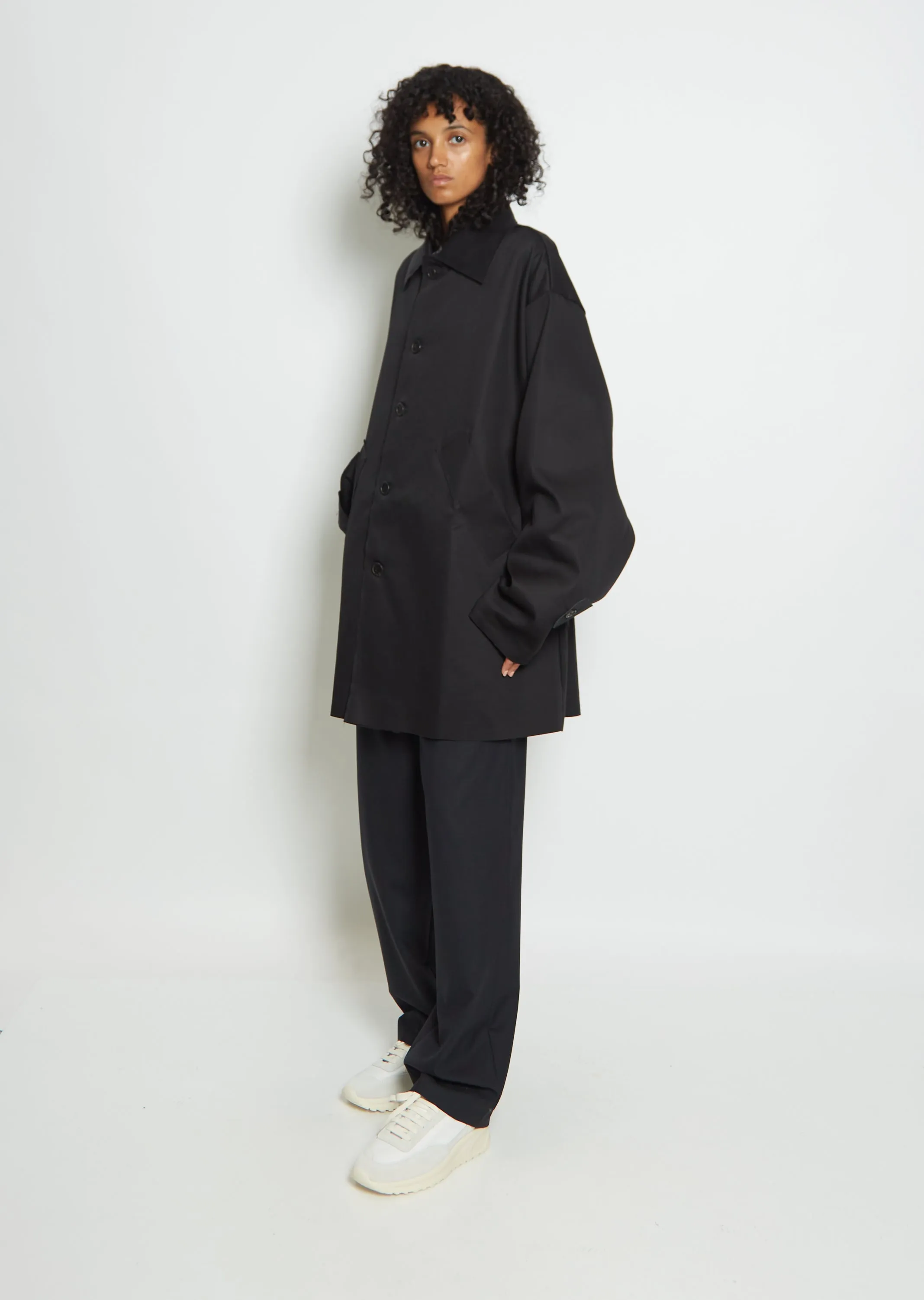 Cotton XXL Mackintosh Jacket — Black