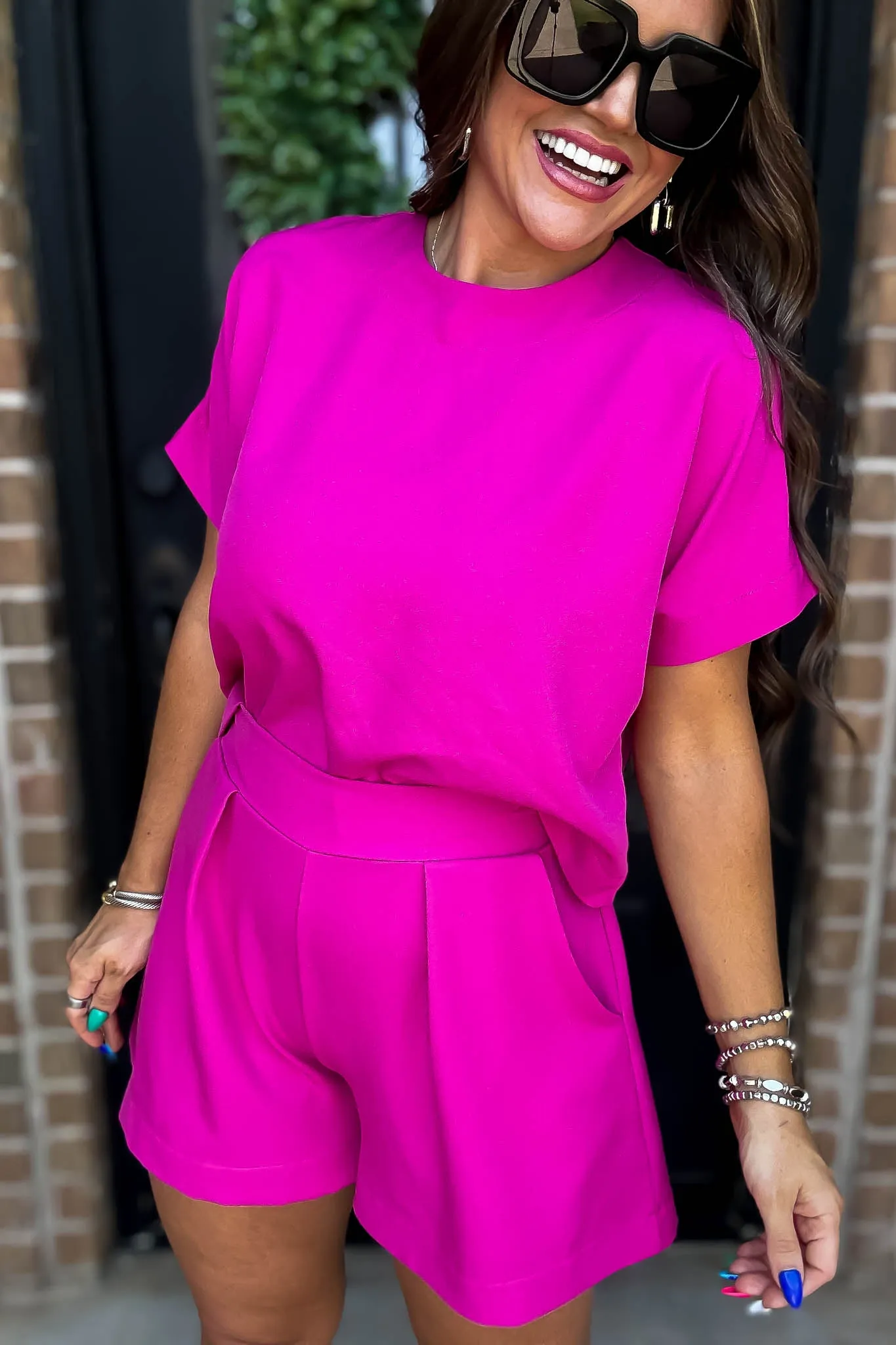 Everyday Radiance Solid Magenta Shorts