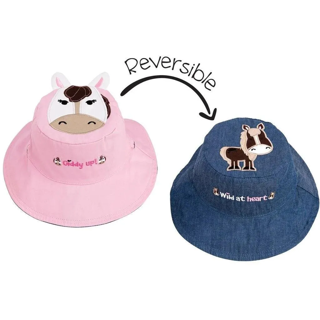 FlapJack Kids UPF50  Reversible Sun Hat - flapjack-kids-reversable-sun-hat-pony-horse