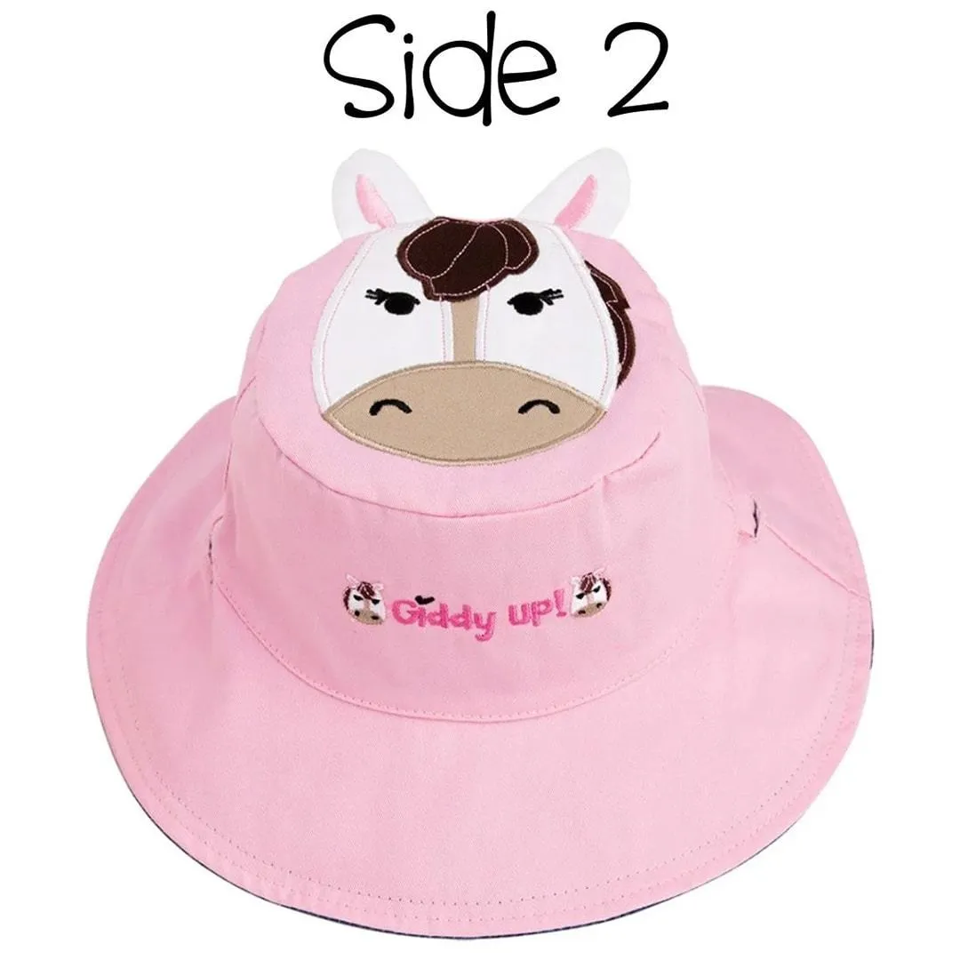 FlapJack Kids UPF50  Reversible Sun Hat - flapjack-kids-reversable-sun-hat-pony-horse