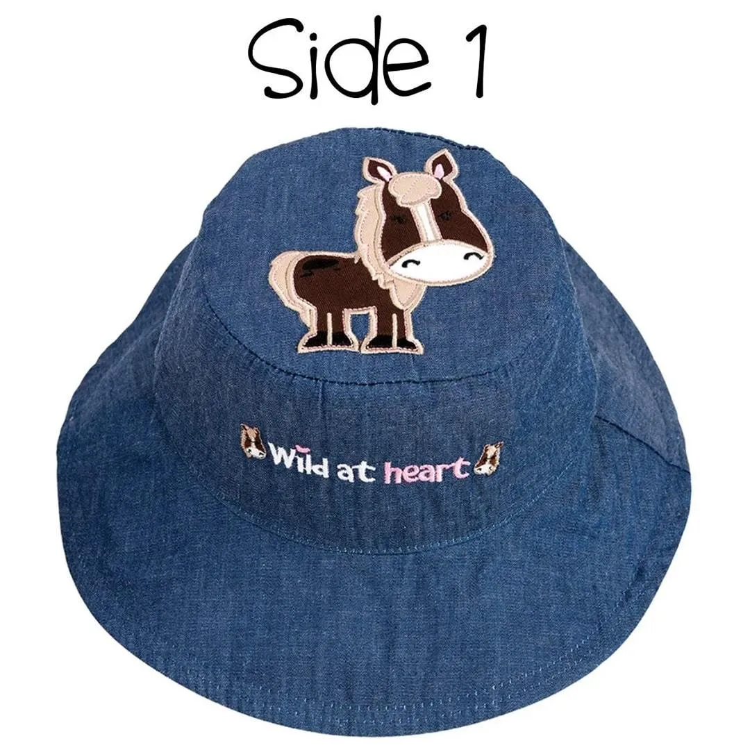 FlapJack Kids UPF50  Reversible Sun Hat - flapjack-kids-reversable-sun-hat-pony-horse