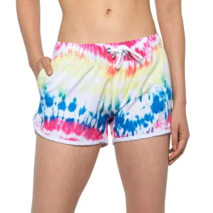 Franks Women's Tie Dye Print Lightweight Fast-Drying  Boarding Swim Shorts