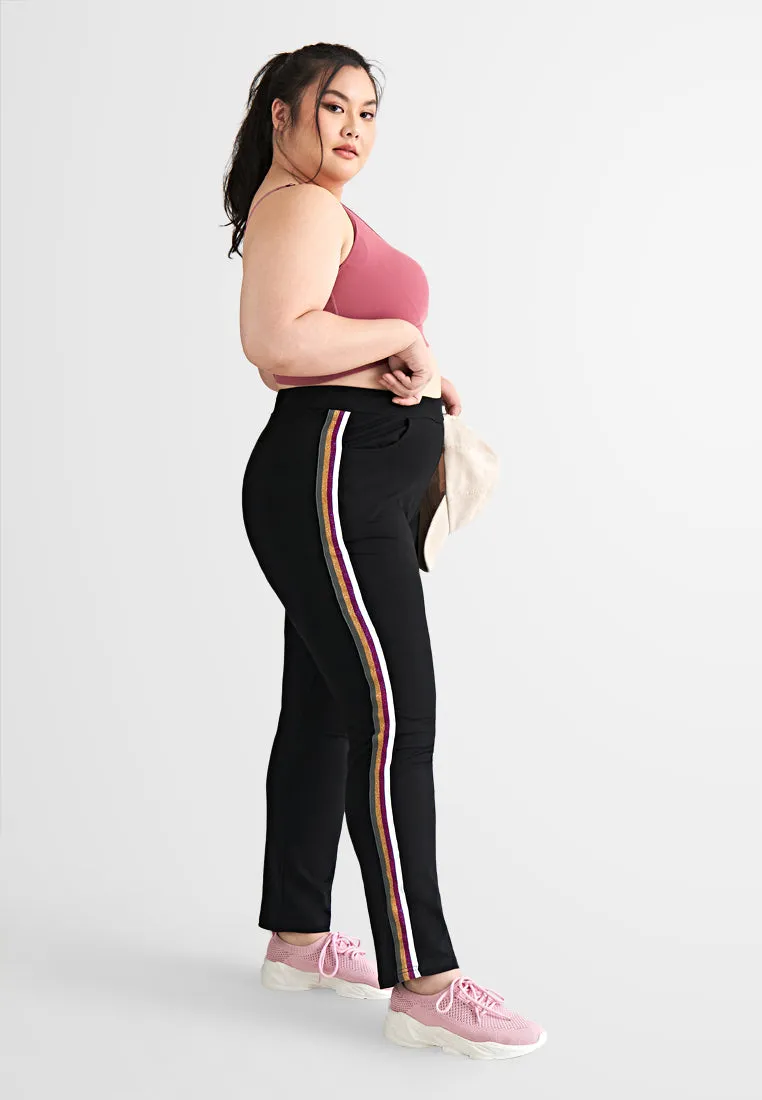 Glenda Glitter Side Stripes Athleisure Leggings