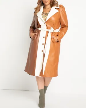 Hazel Faux Leather Trench | Horse   Pristine   Caramel Cafe