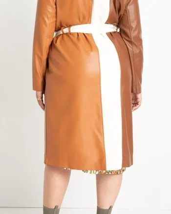 Hazel Faux Leather Trench | Horse   Pristine   Caramel Cafe