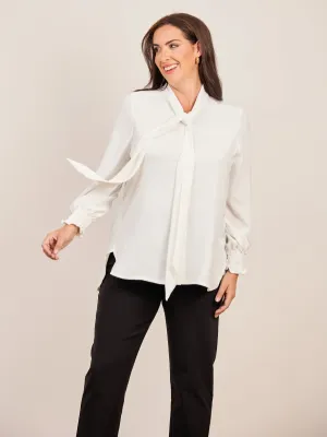 Heather Crepe Shirt - Ivory