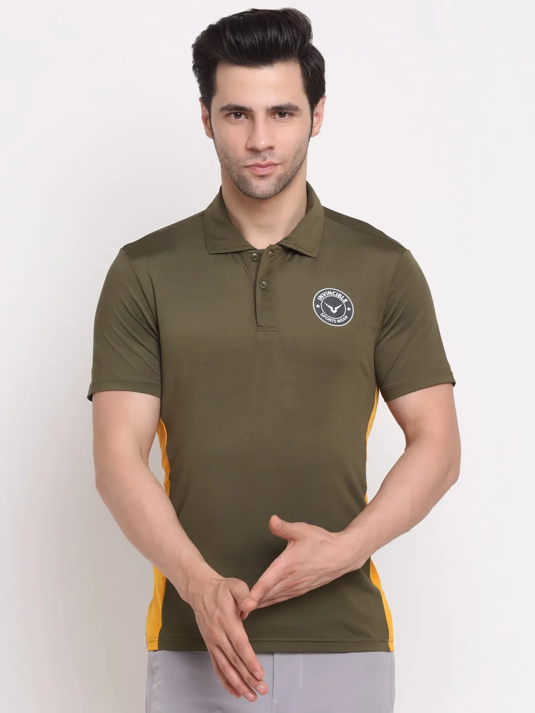 Invincible Men’s Color Block Polo With Side Panel