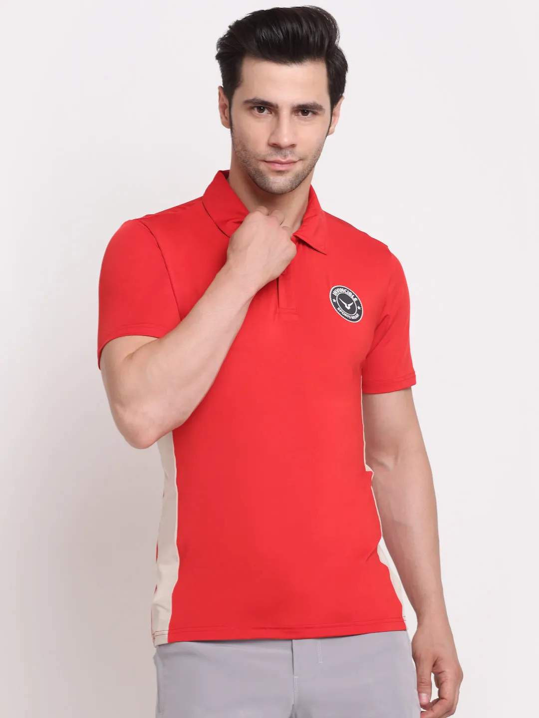 Invincible Men’s Color Block Polo With Side Panel