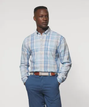 Johnnie-O Kiffin Performance Button Up Shirt in Maliblu