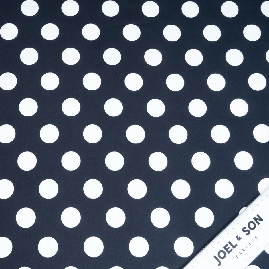 Large White Spotted Midnight Blue Pure Cotton