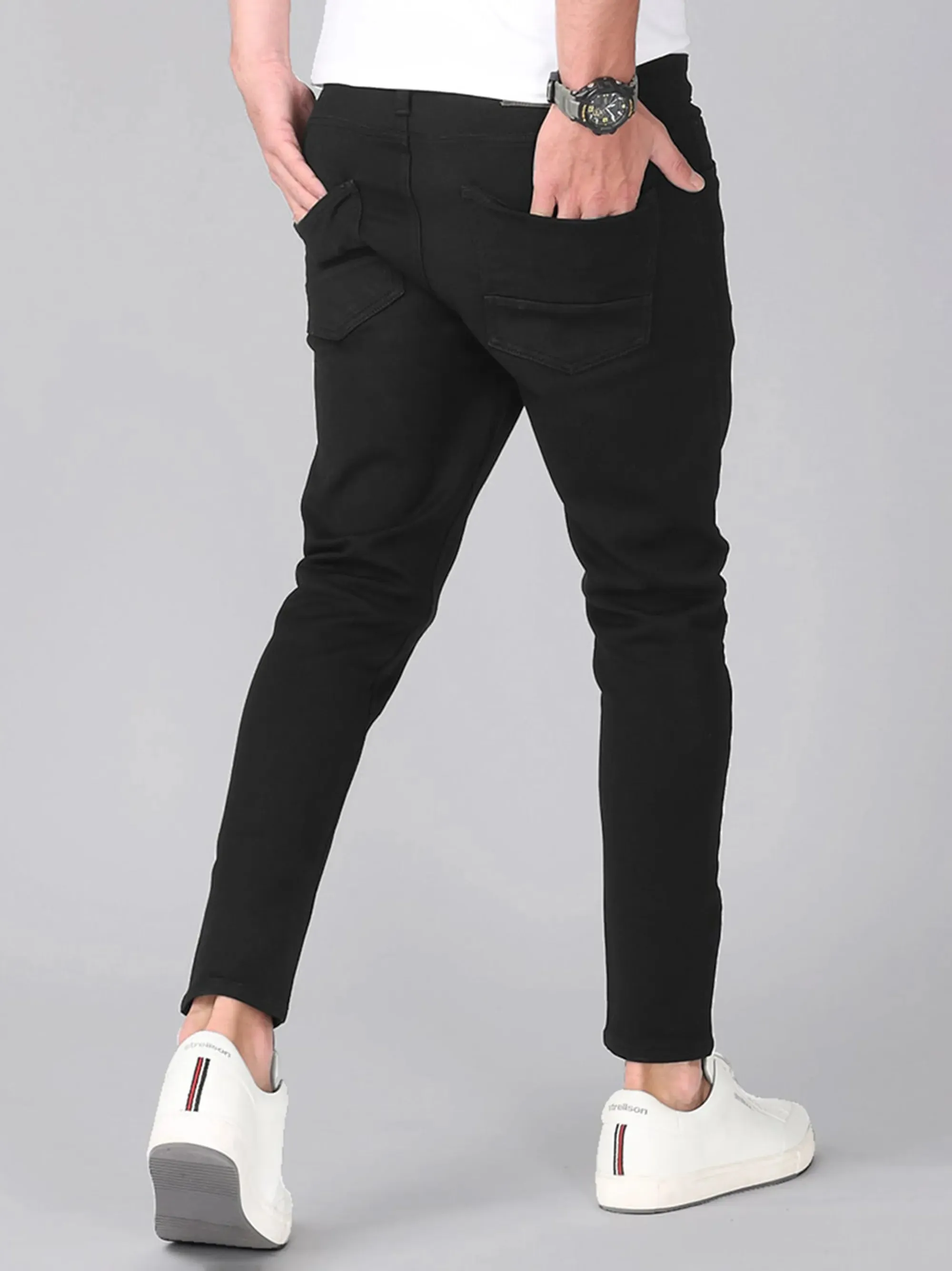 Mens Black Slim Fit Jeans Pant