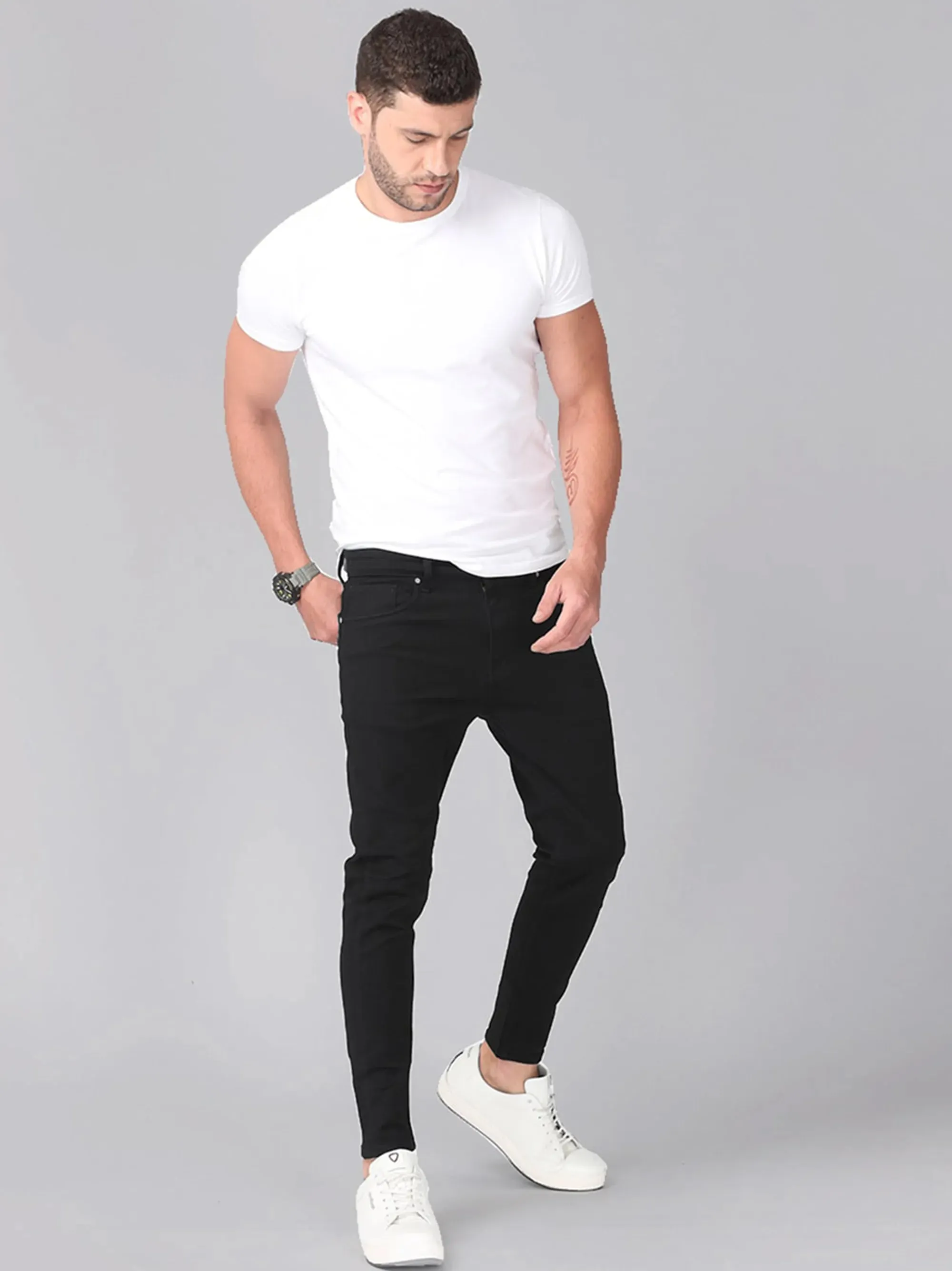 Mens Black Slim Fit Jeans Pant