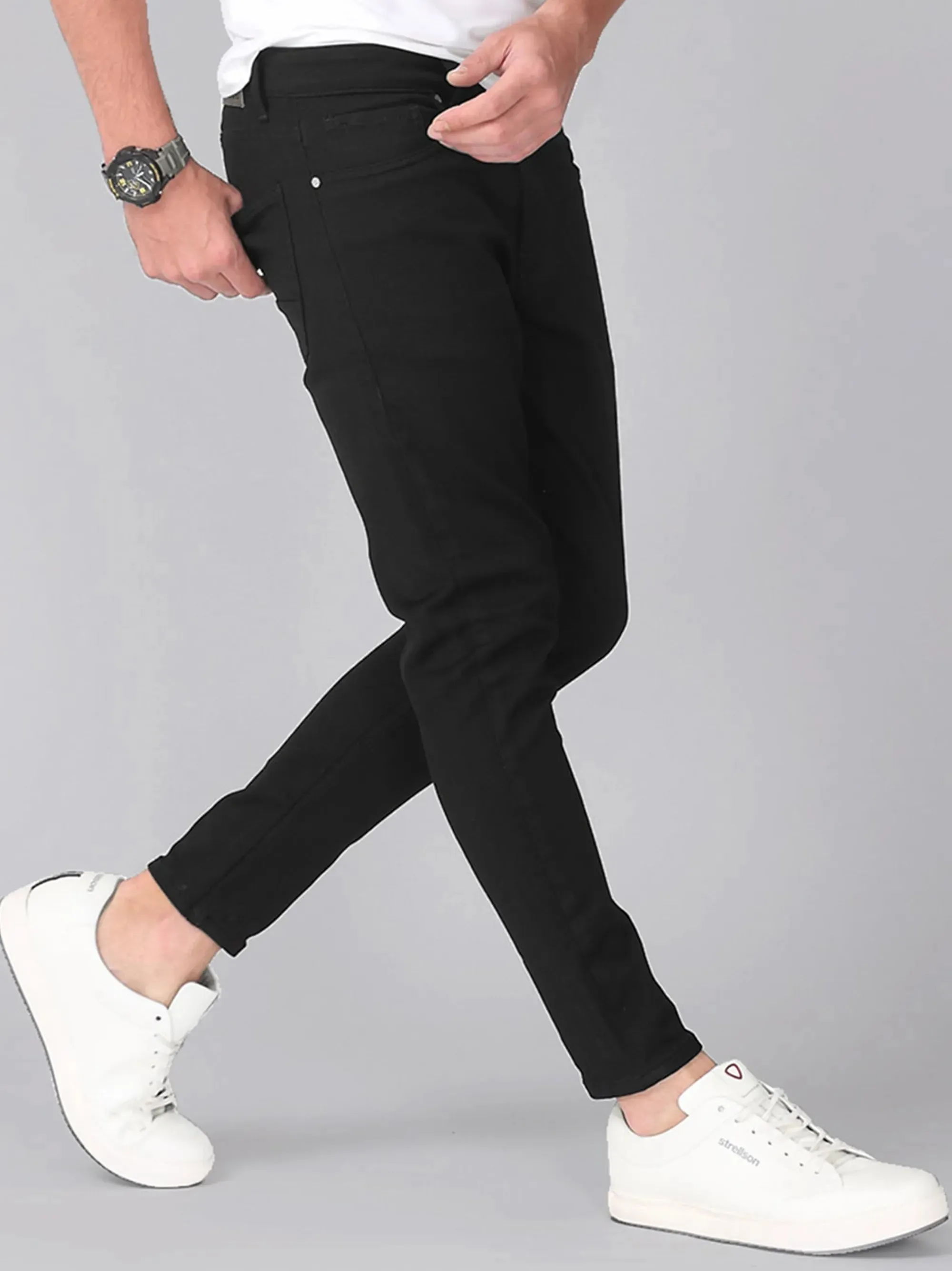 Mens Black Slim Fit Jeans Pant