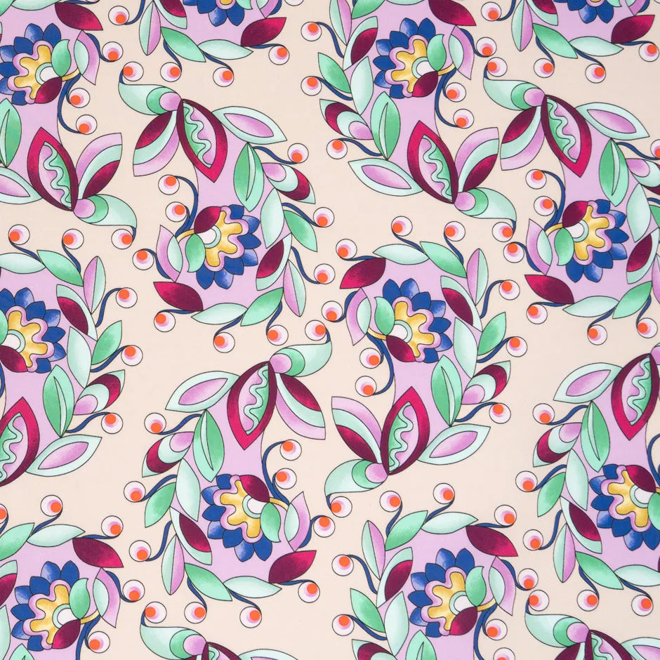 Multi-Coloured Blush Printed Luxury Cotton