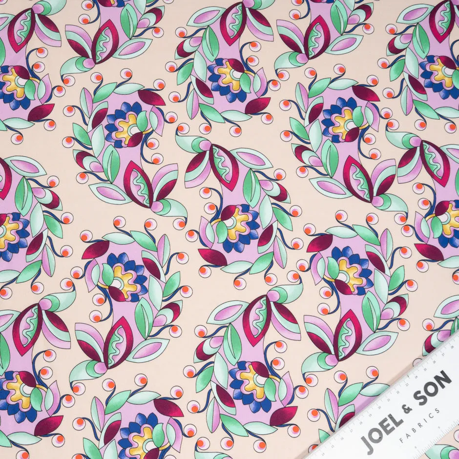 Multi-Coloured Blush Printed Luxury Cotton