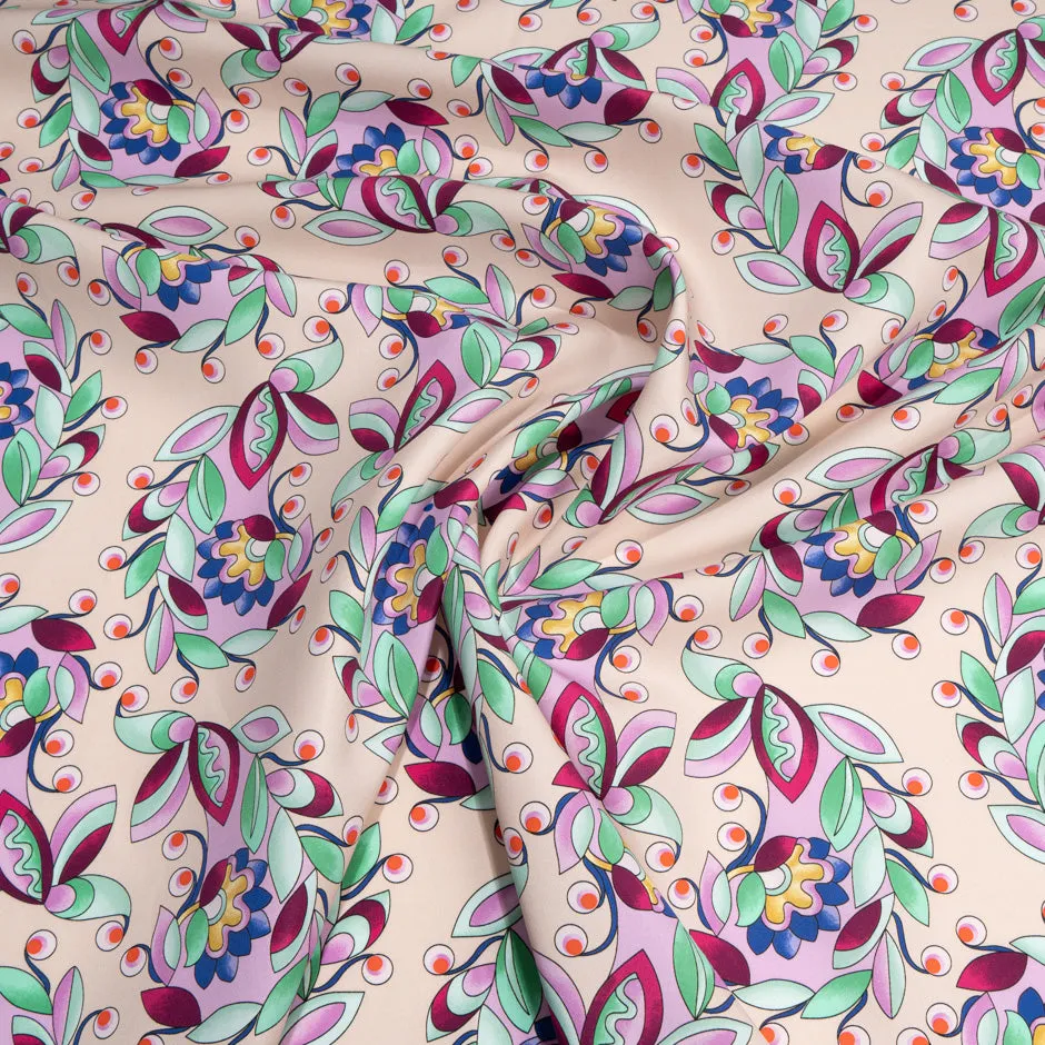 Multi-Coloured Blush Printed Luxury Cotton