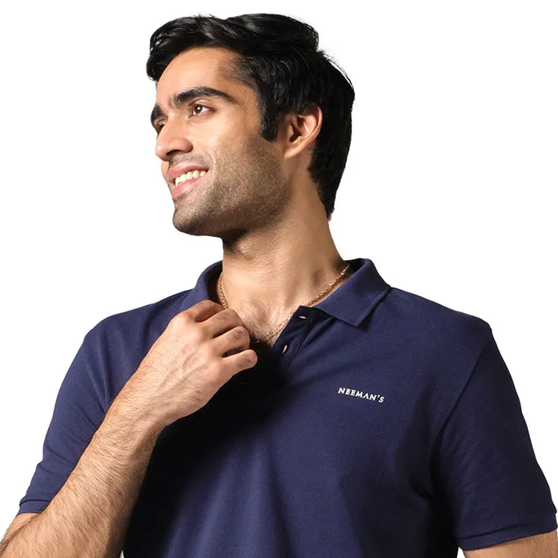 Neeman's Navy Polo T-Shirt for Men | Organic Cotton