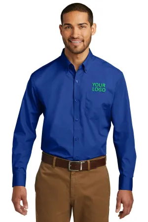 Port Authority Carefree Poplin Custom Shirts, True Royal