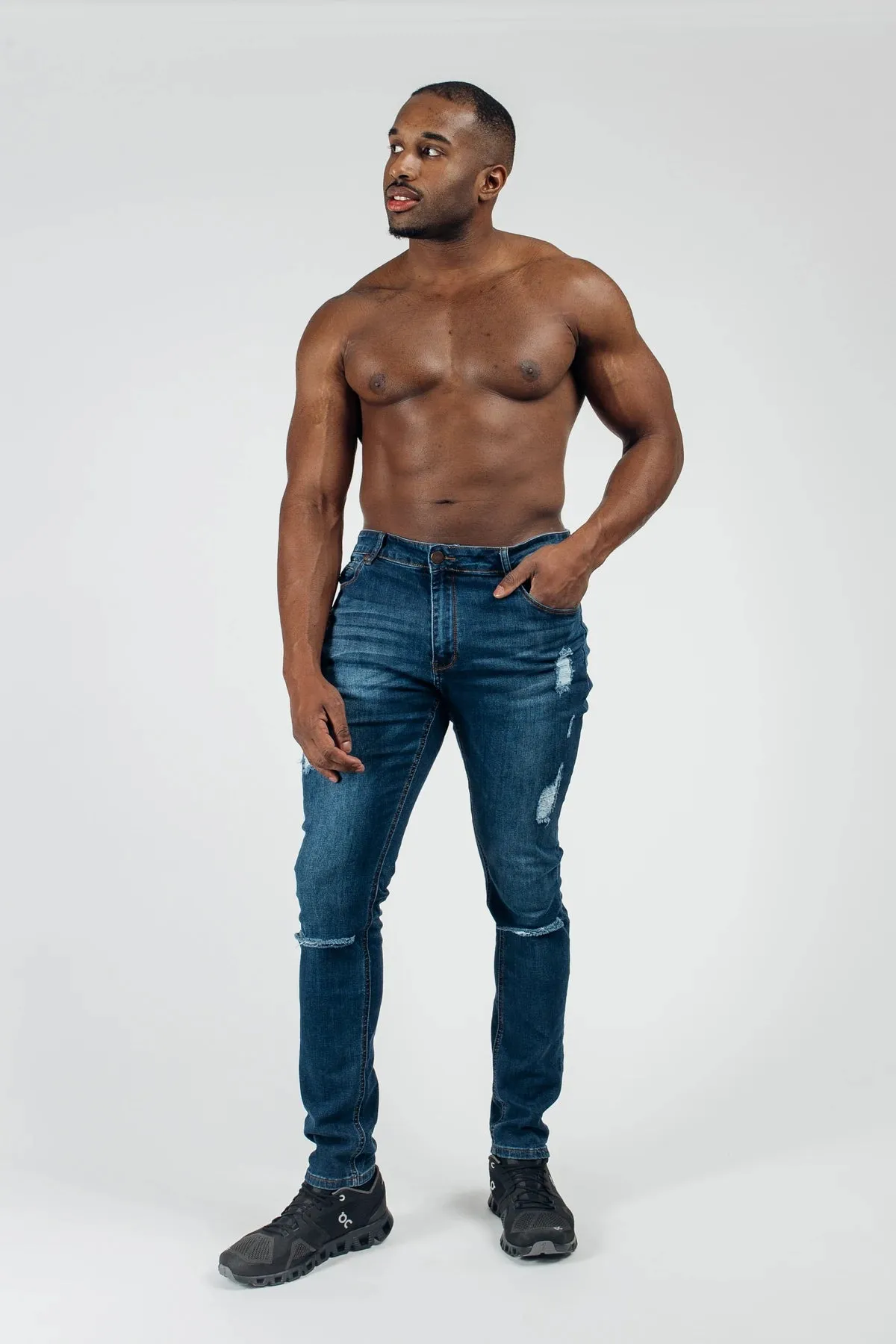 Slim Athletic Fit Destroyed Jeans