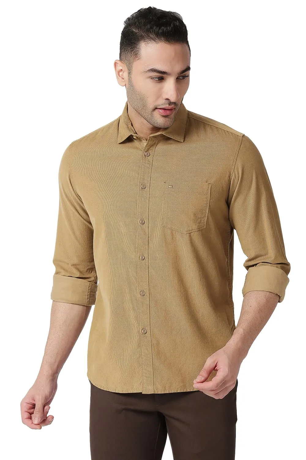 Slim Fit Cotton Corduory Shirt