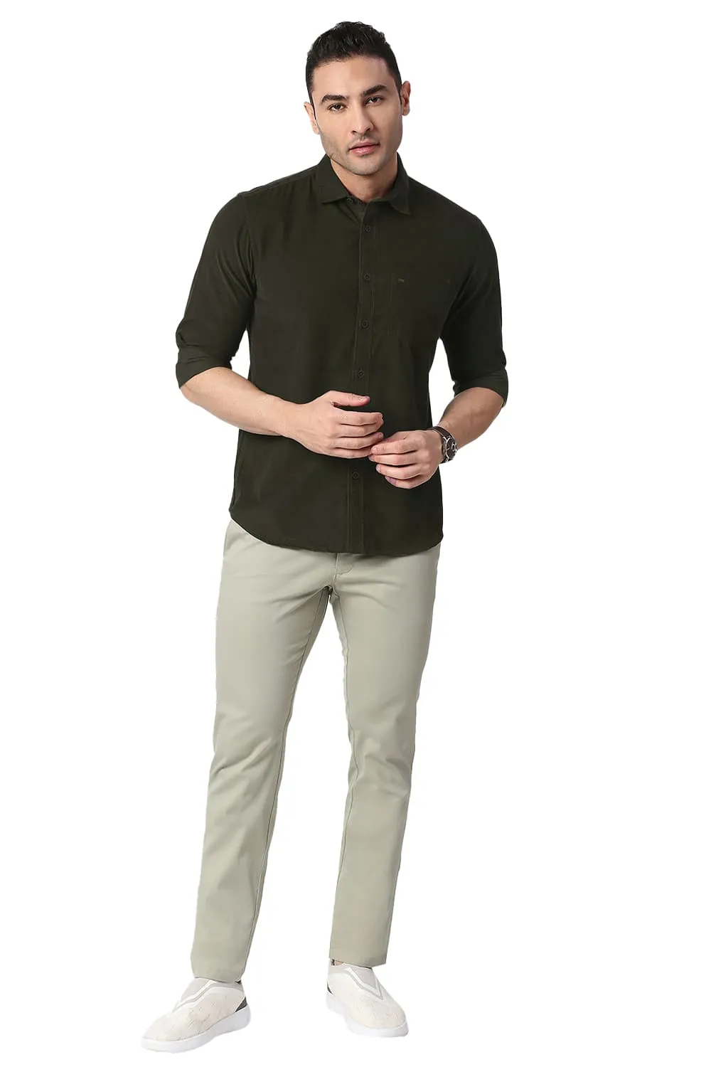 Slim Fit Cotton Corduory Shirt