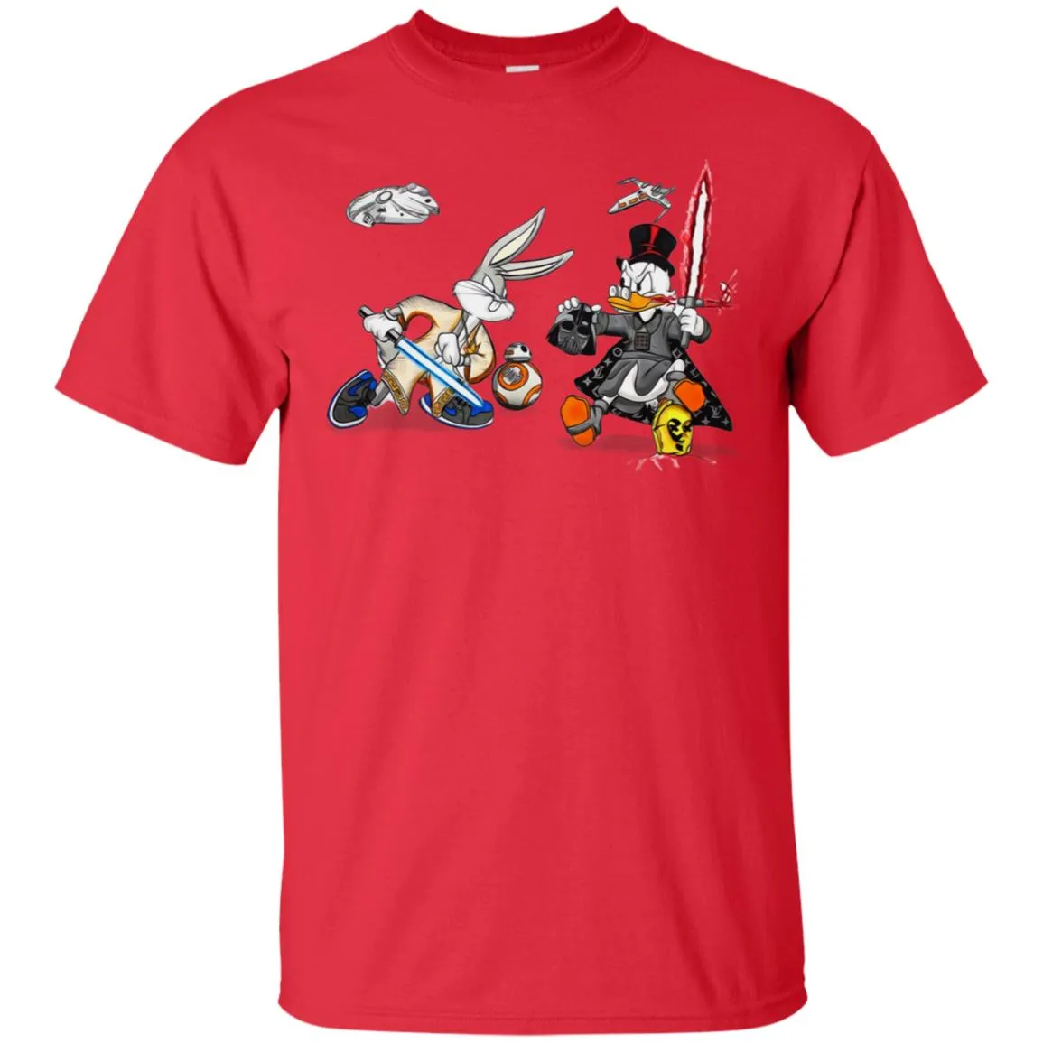 Star Wars T-shirts Rabbit Vs Duck Donald Funny Men Cotton T-Shirt