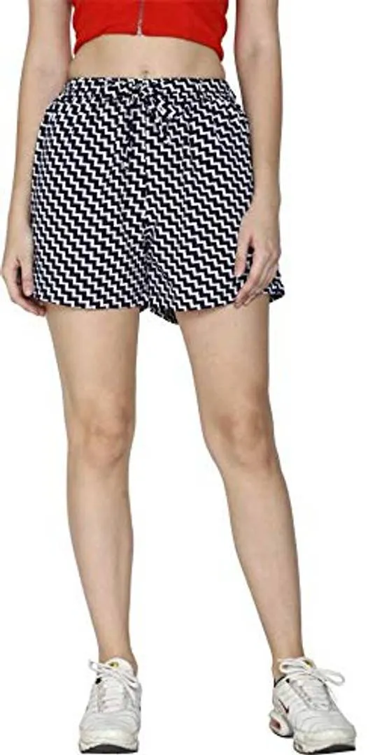 Summer Wear Printed Crepe Shorts