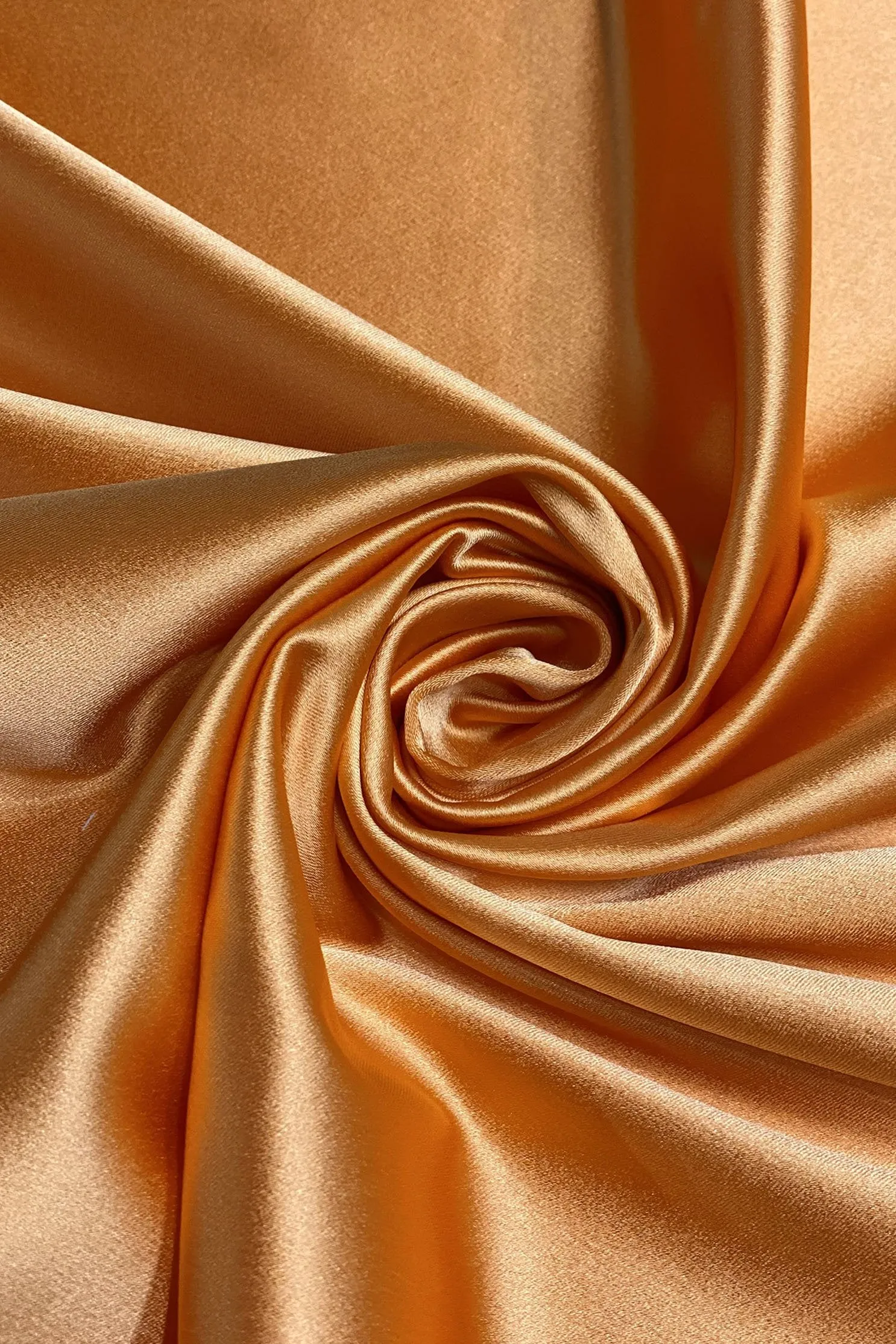 Tangerine Italian Stretch Satin Fabric