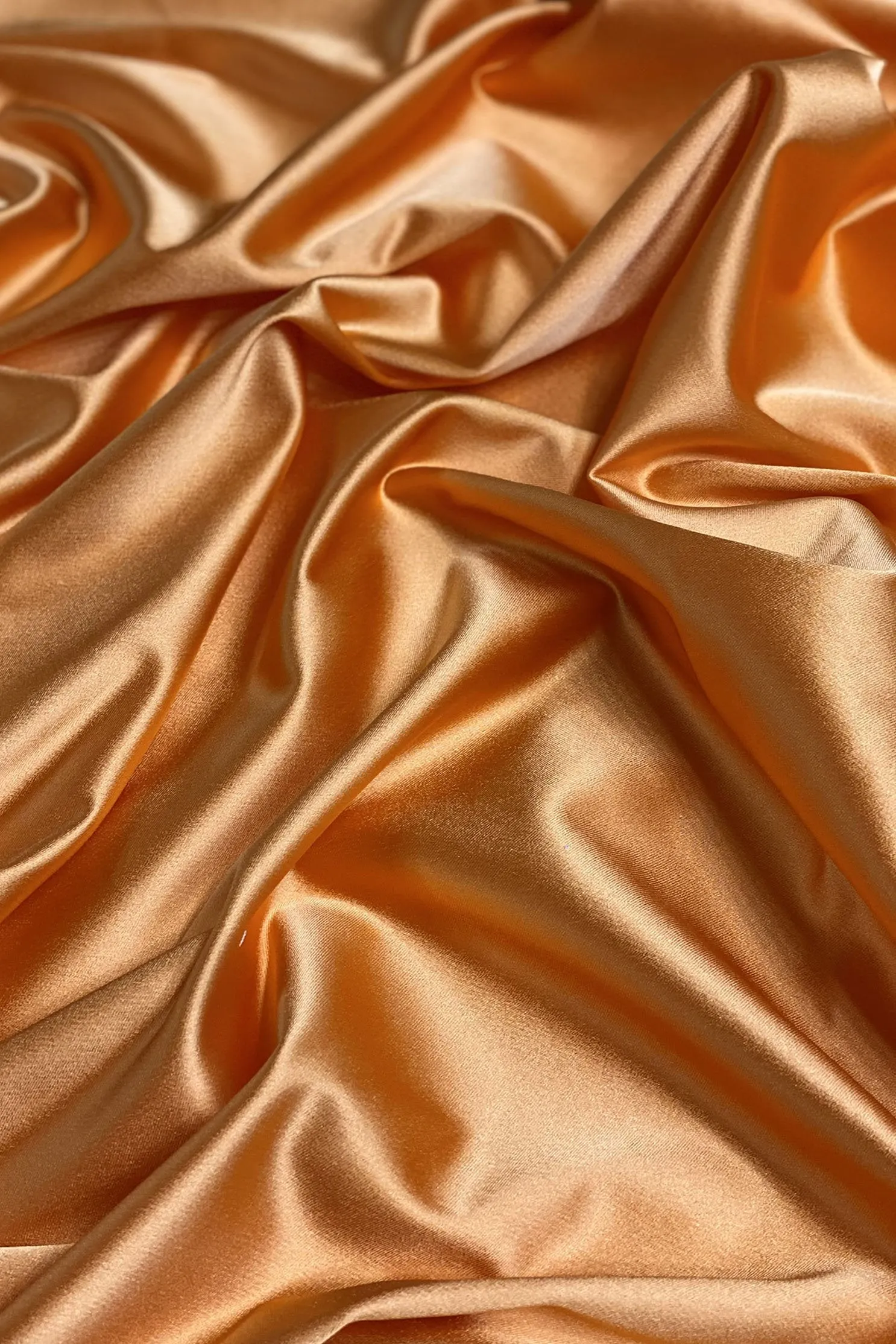 Tangerine Italian Stretch Satin Fabric