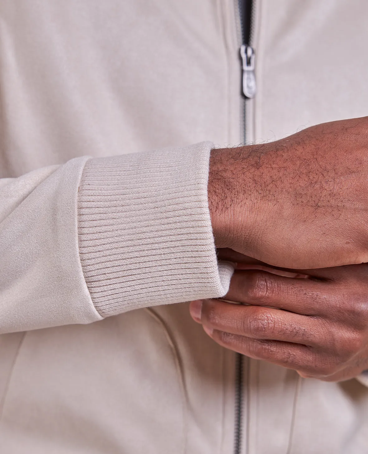 The Drake - Microsuede Bomber Jacket - Ivory