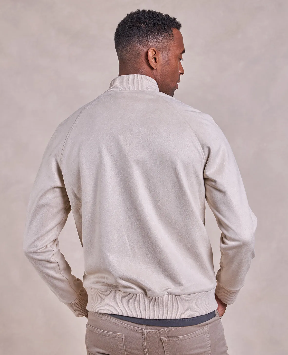 The Drake - Microsuede Bomber Jacket - Ivory