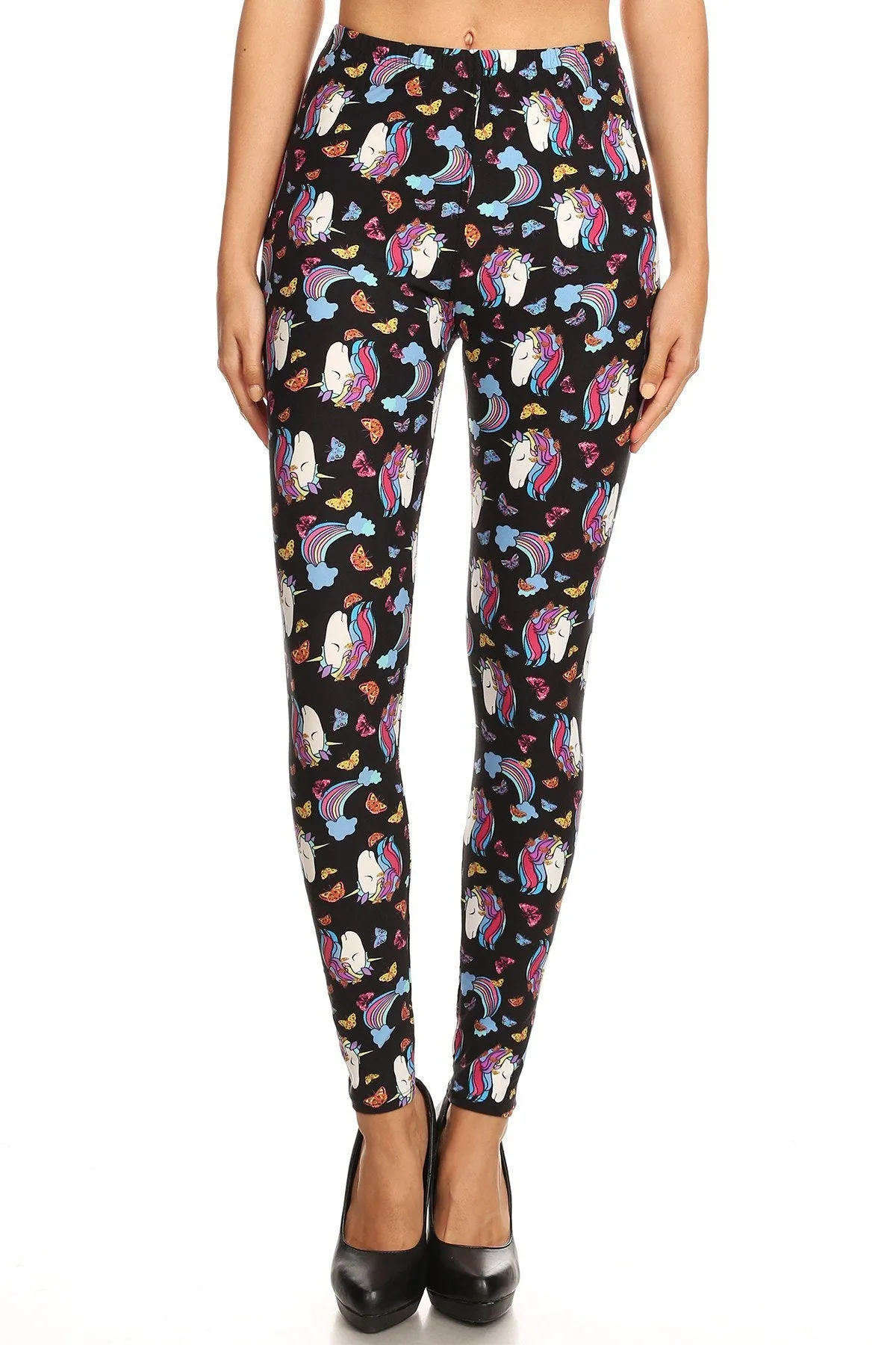 Women's 3X 5X Unicorn Dream Pattern Printed Leggings