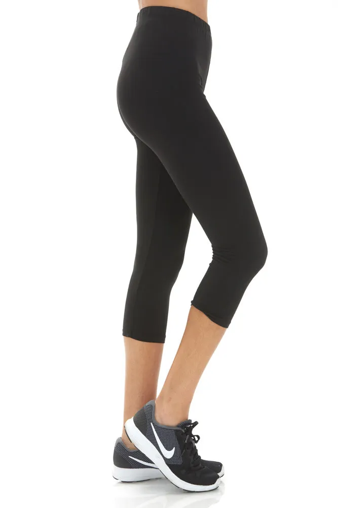 Women's 3X5X Solid Color Buttery Soft Cropped Capri Leggings